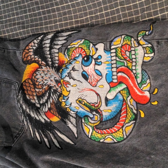 Vintage Ed Hardy Embroidered Denim - Picture 2 of 6